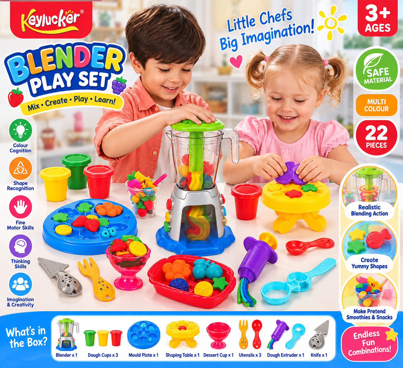 Blender Play Set for Kids Creative Dough and Pretend Cooking Toy 205