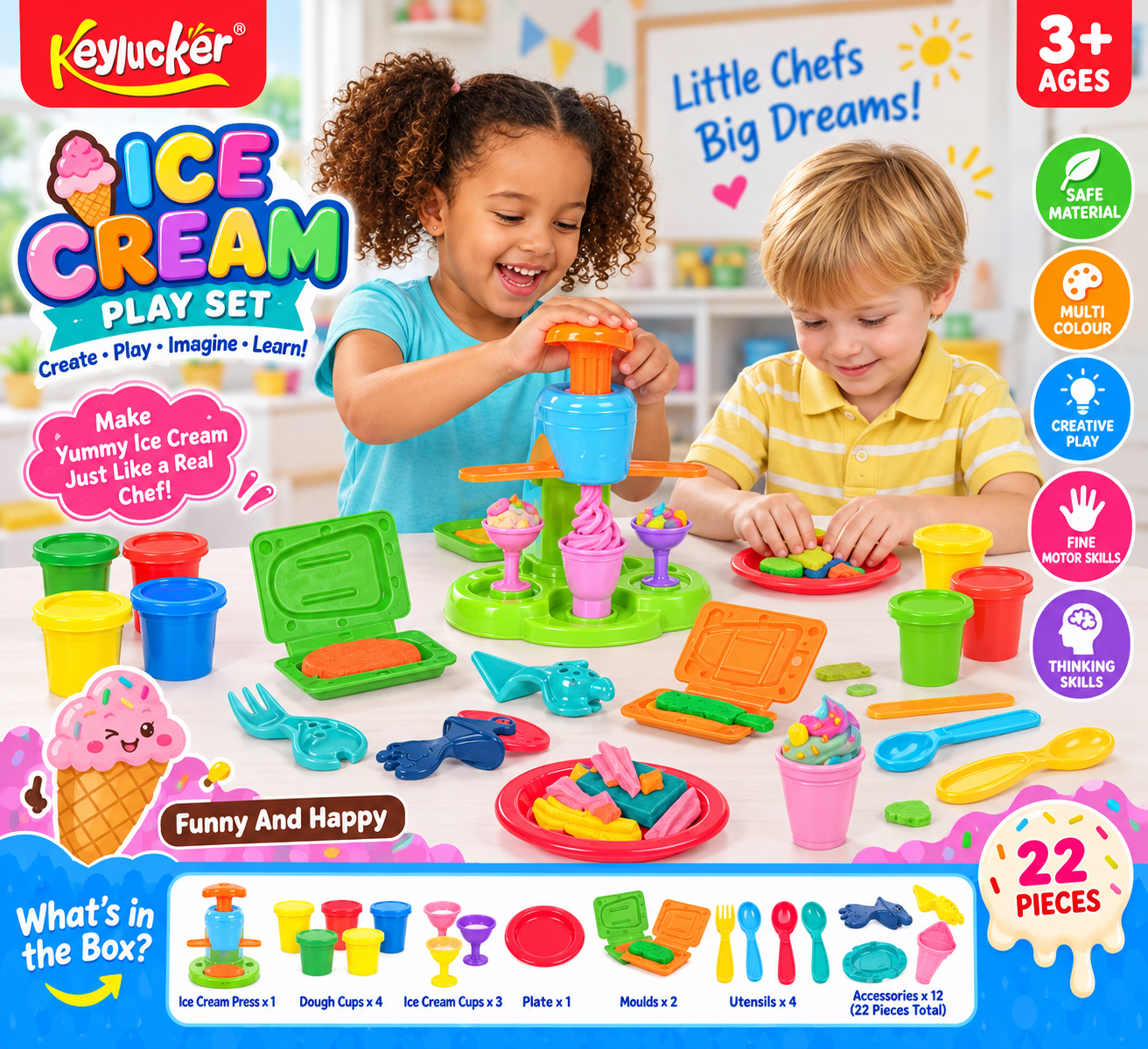 Ice Cream Play Set Creative Pretend Play Toy for Kids 2301