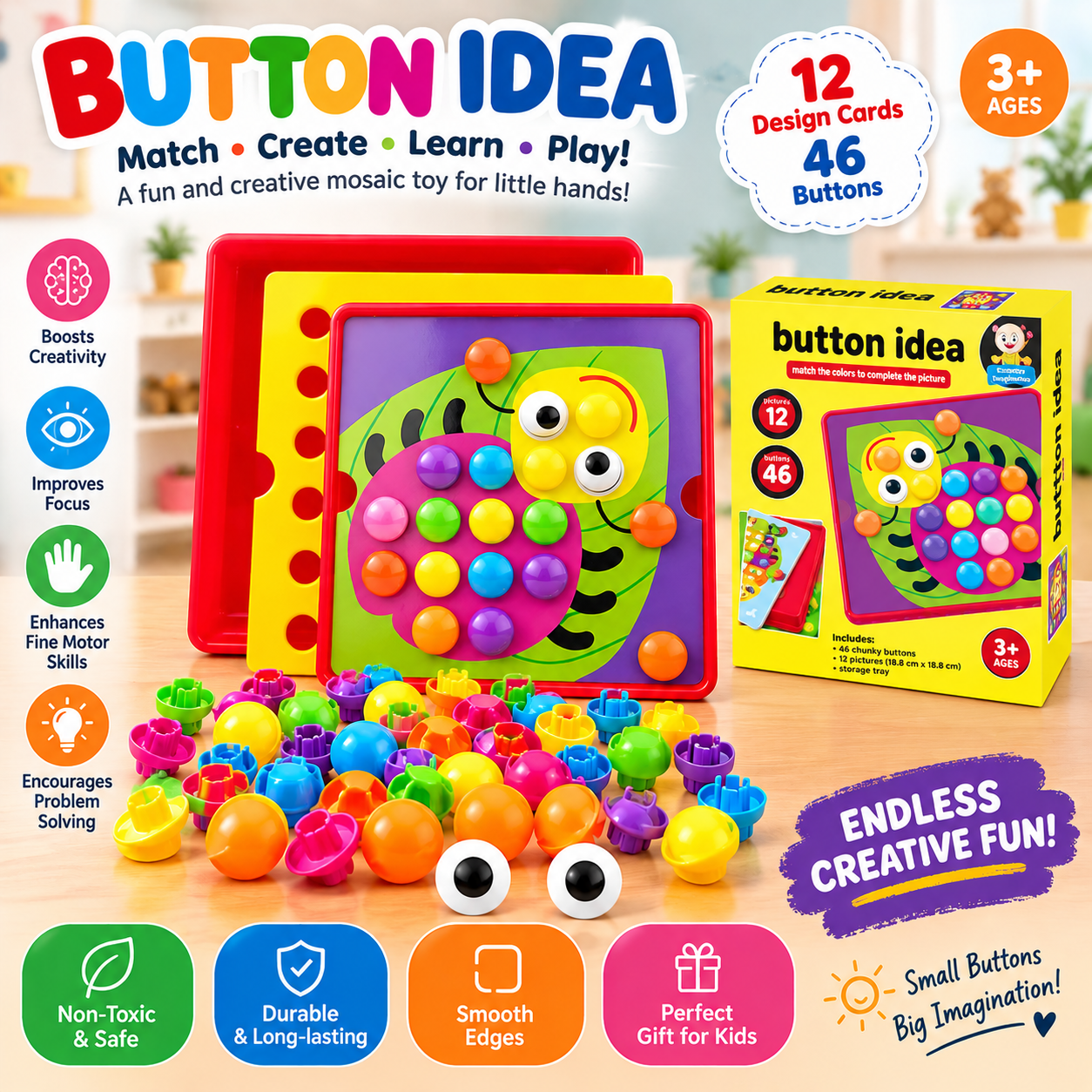 Button Idea Creative Color Matching Educational Toy