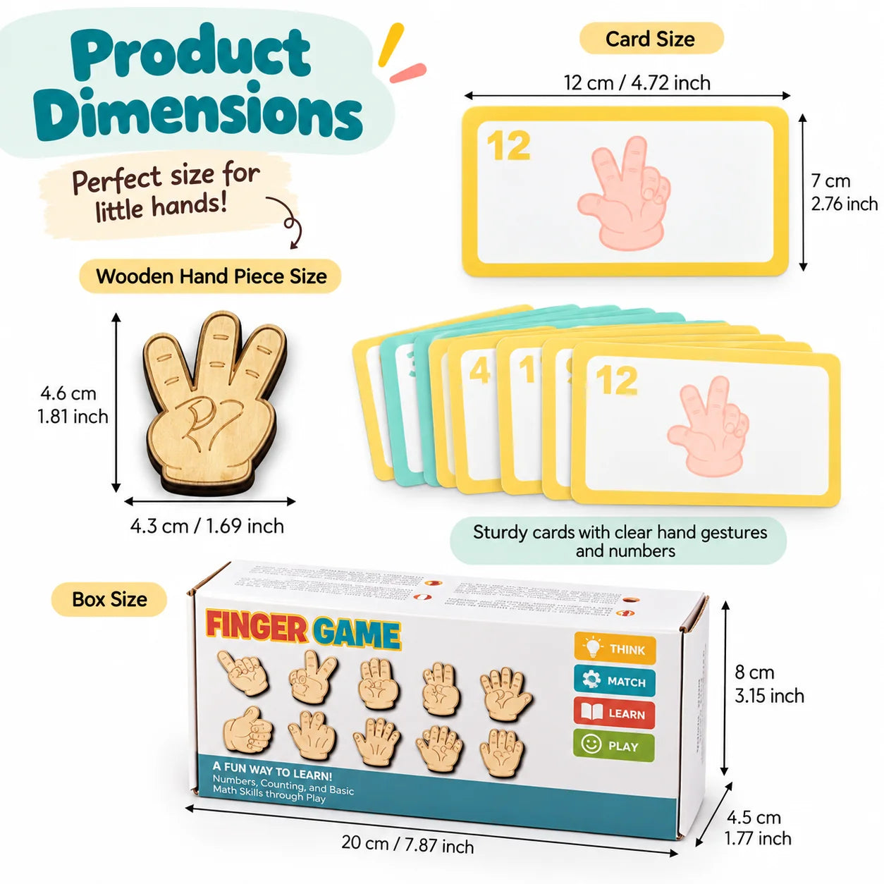 Wooden Montessori Hand Gesture Matching Activity Toy