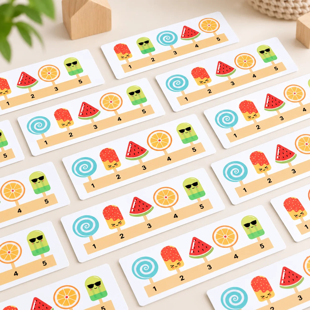 Wooden Ice Cream Matching and Sorting Activity Game