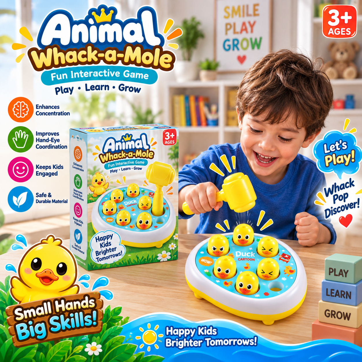 Animal Whack a Mole Fun Interactive Game 7166