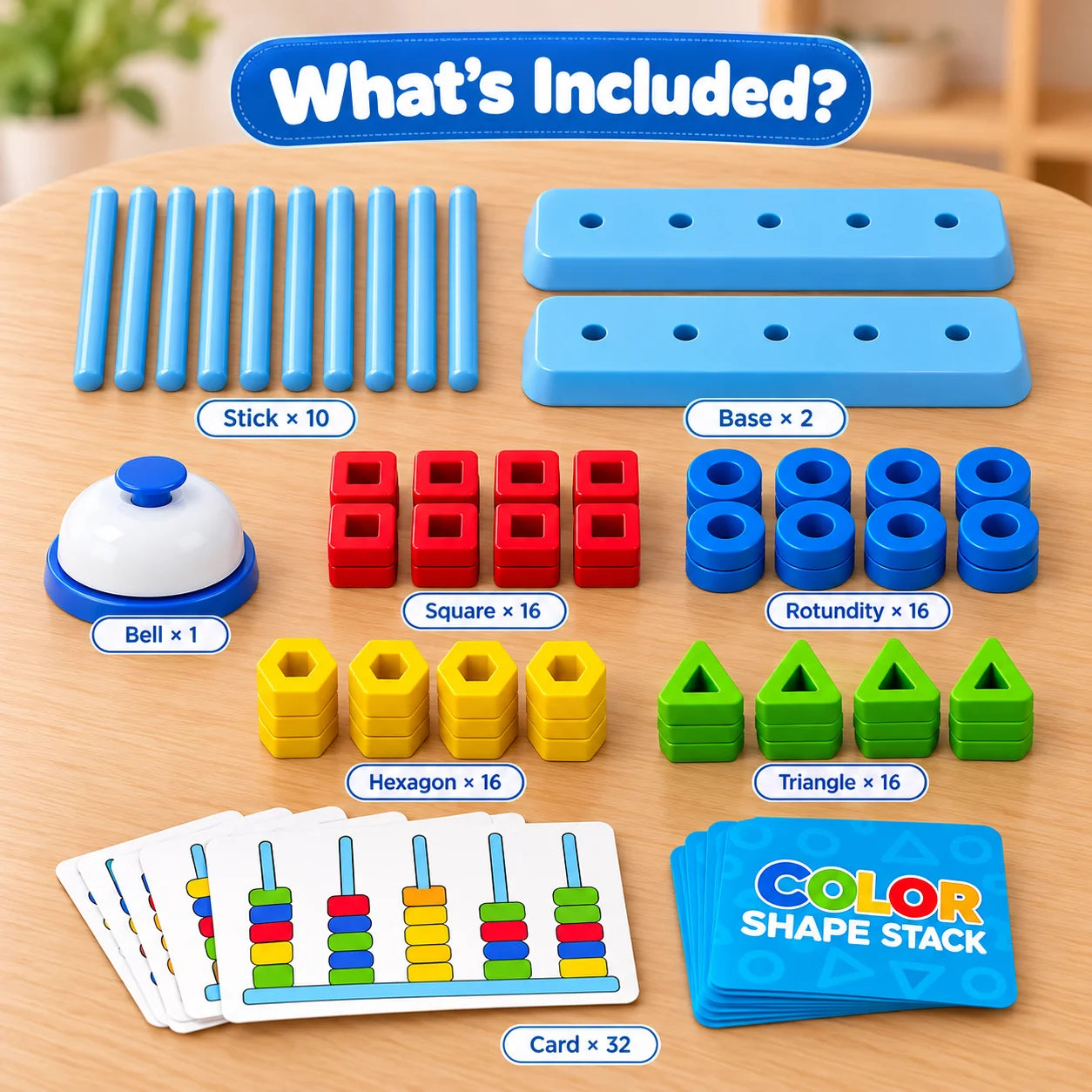 Color and Shape Stack Matching Interactive Game - Multiplayer