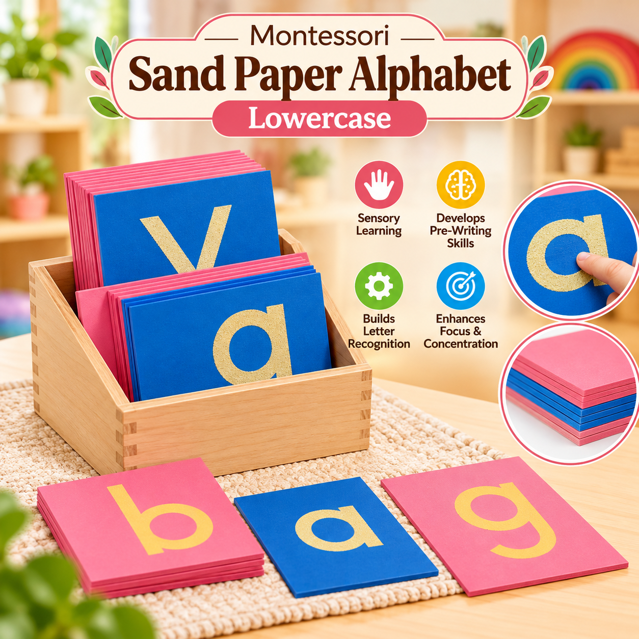 Montessori Sand Paper Alphabet – Lowercase