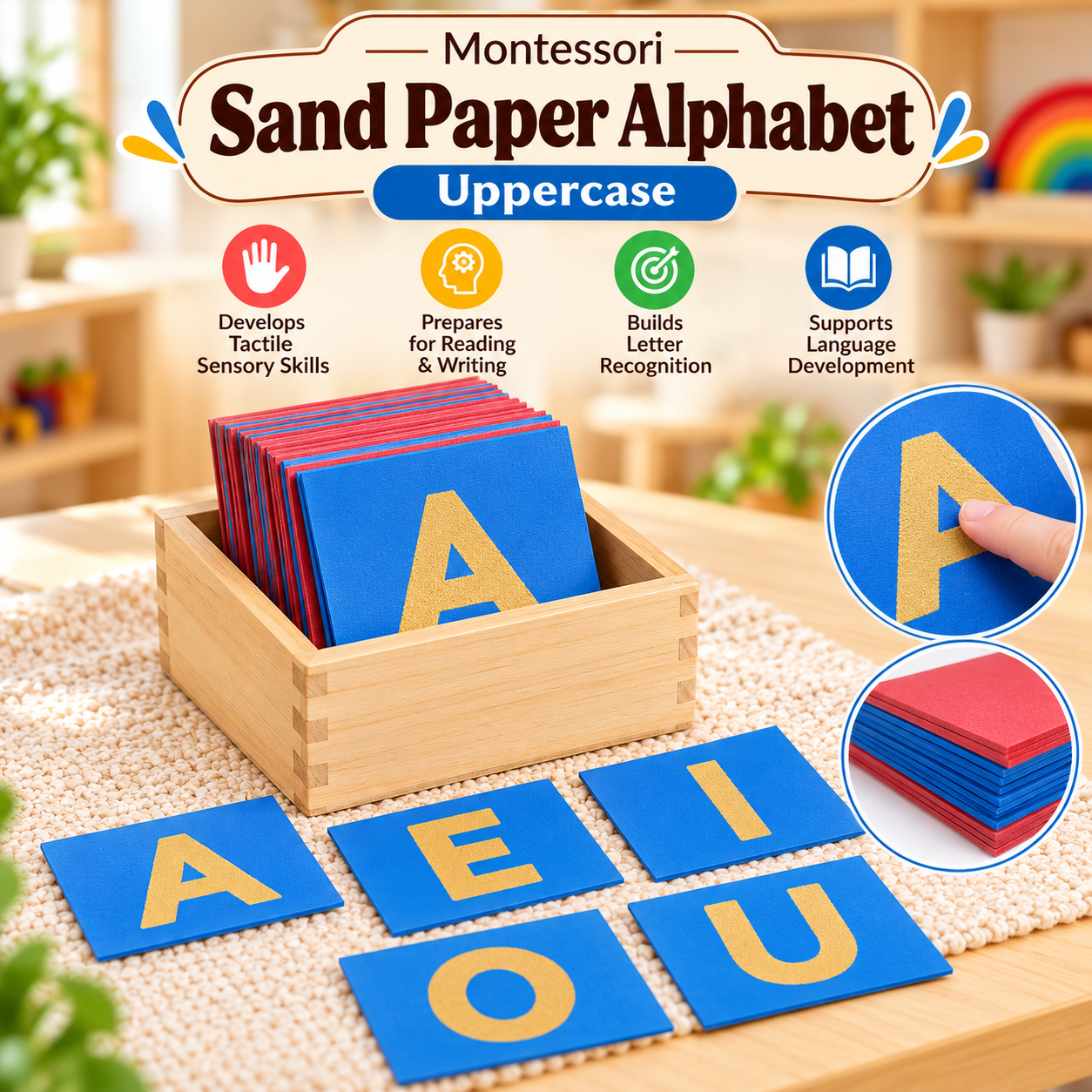 Montessori Sand Paper Alphabet – Uppercase