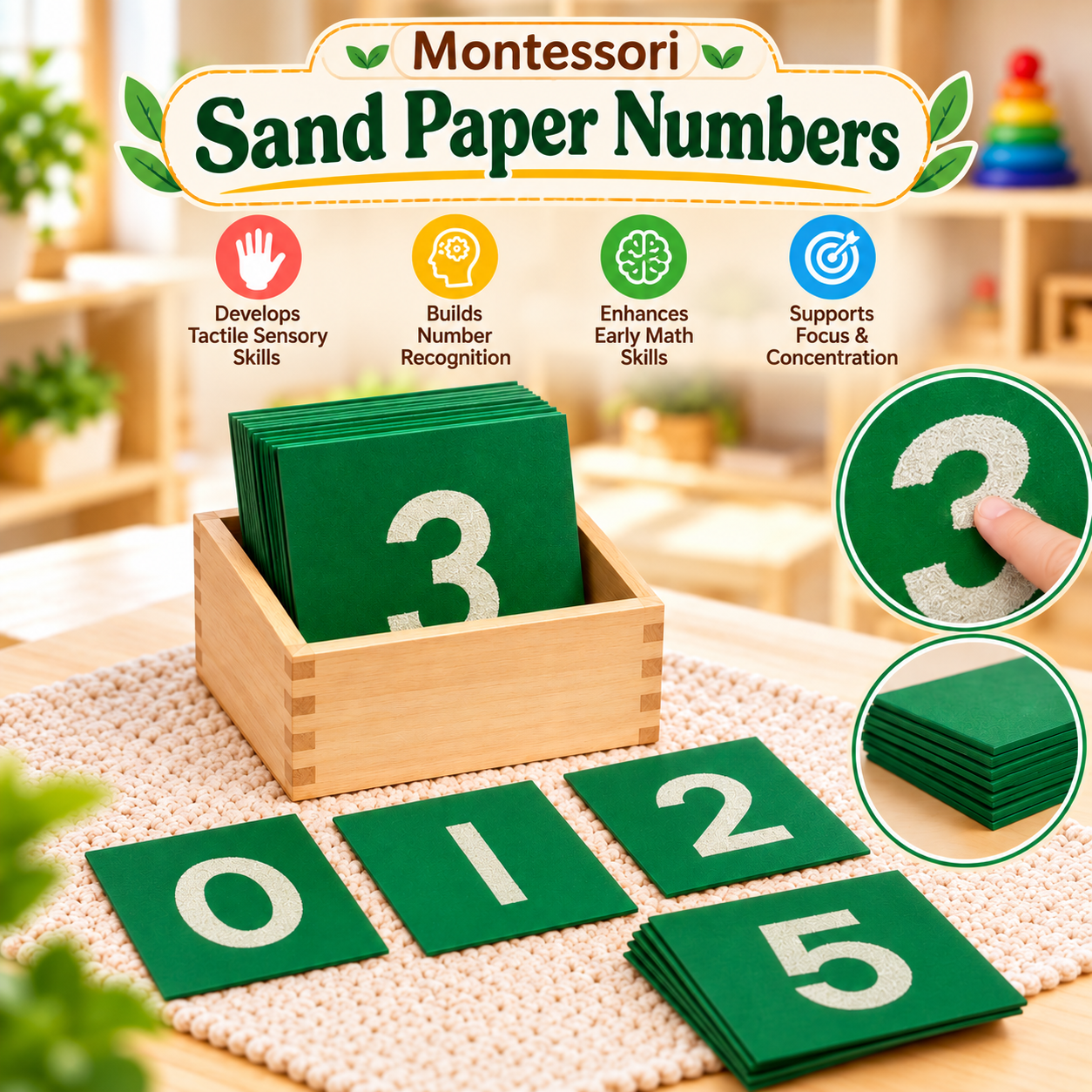 Montessori Sand Paper Numbers