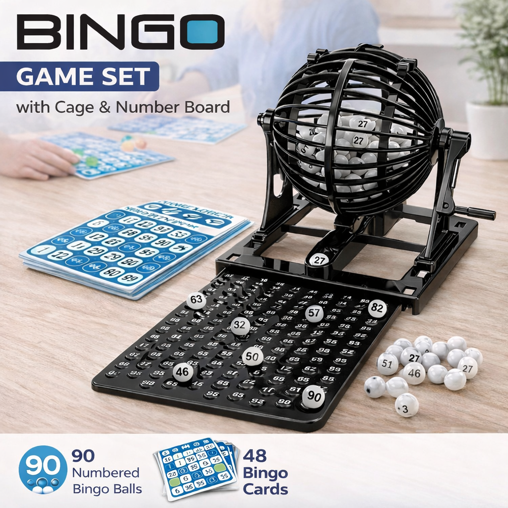 Bingo Game Set with Cage and Number Board - 711