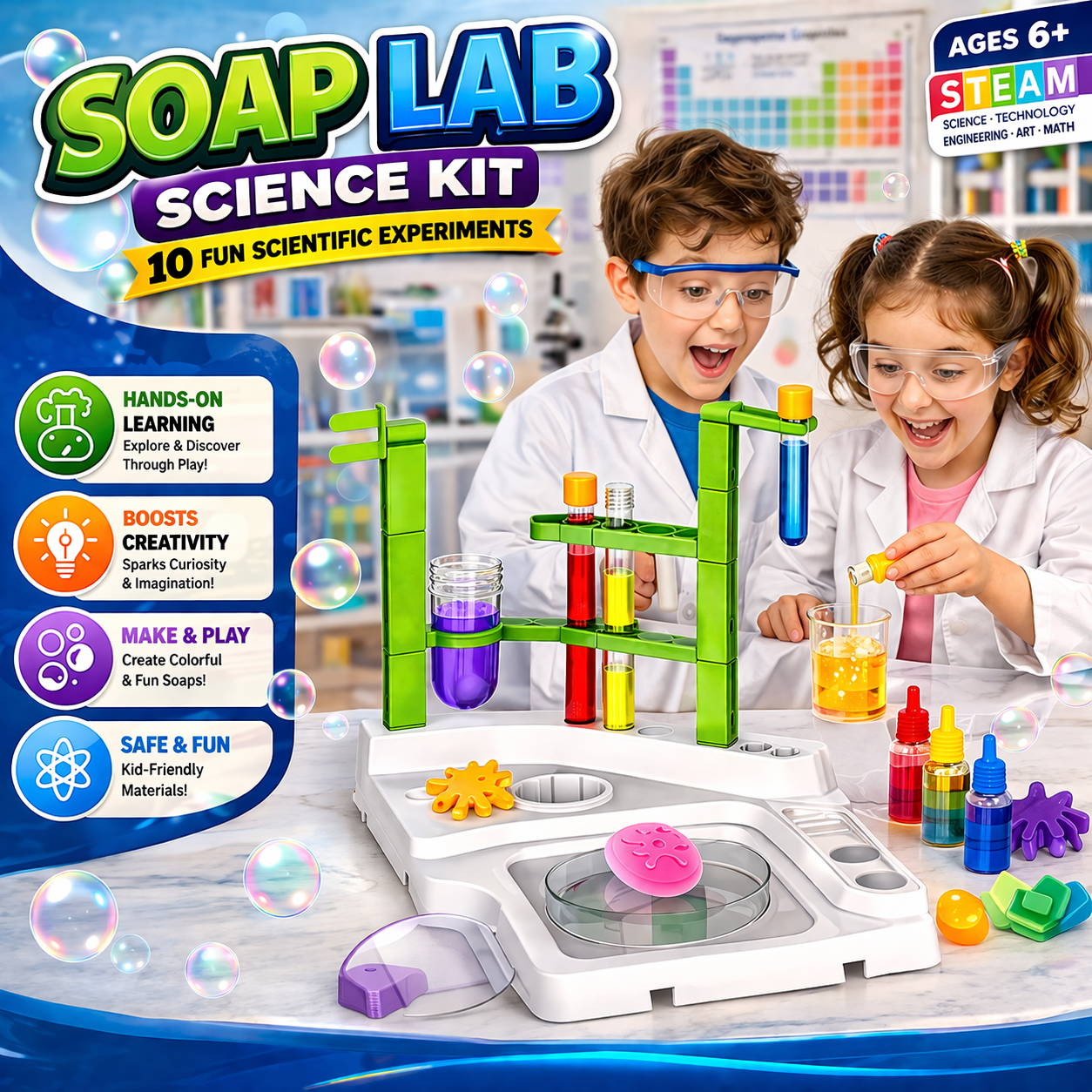 Soap Lab Science Kit 10 Fun Scientific Experiments for Kids - 27S