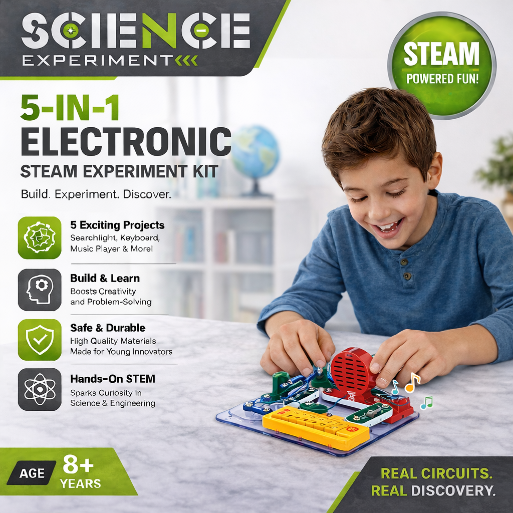 5 in 1 Electronic Organ Science Kit STEM Learning Music and Circuit Toy for Kids - 370