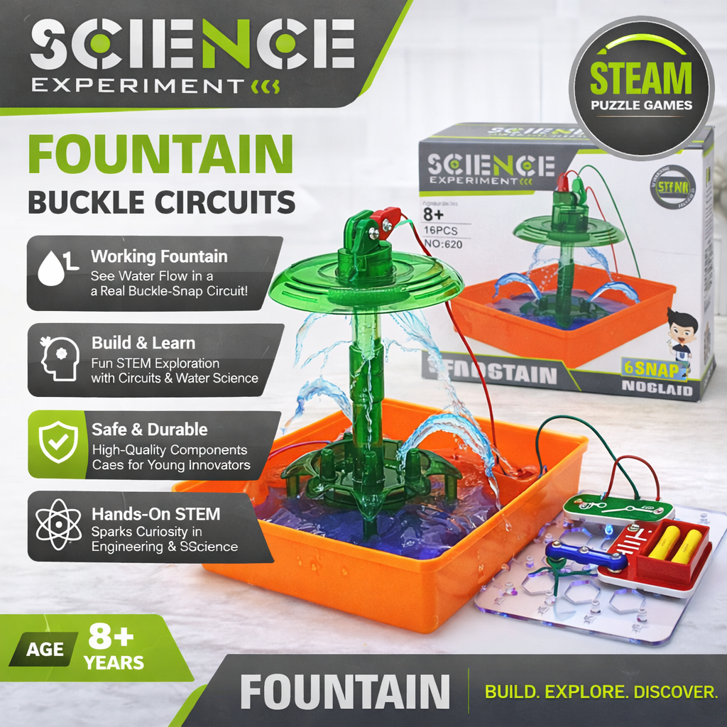 STEM Fountain Science Kit Buckle Circuit Water Experiment Toy for Kids - 620