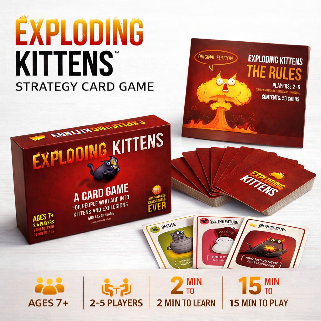 Exploding Kittens Family Card Game 2-5 Players