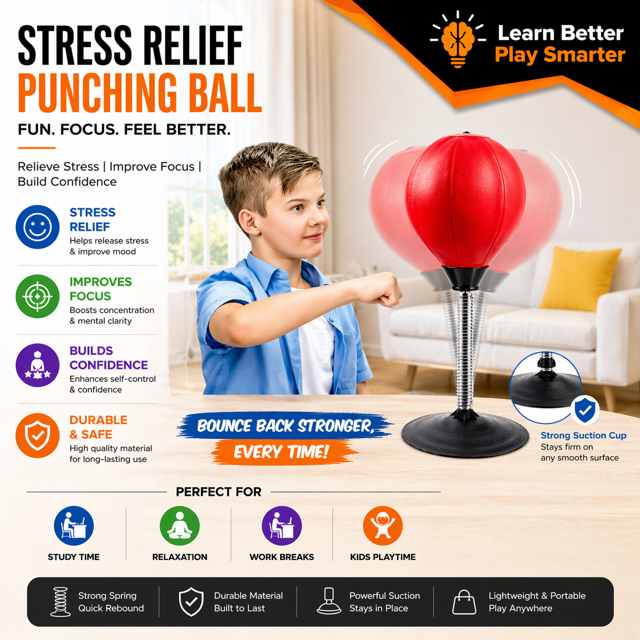 Desktop Punching Ball Stress Relief Boxing Toy - 953