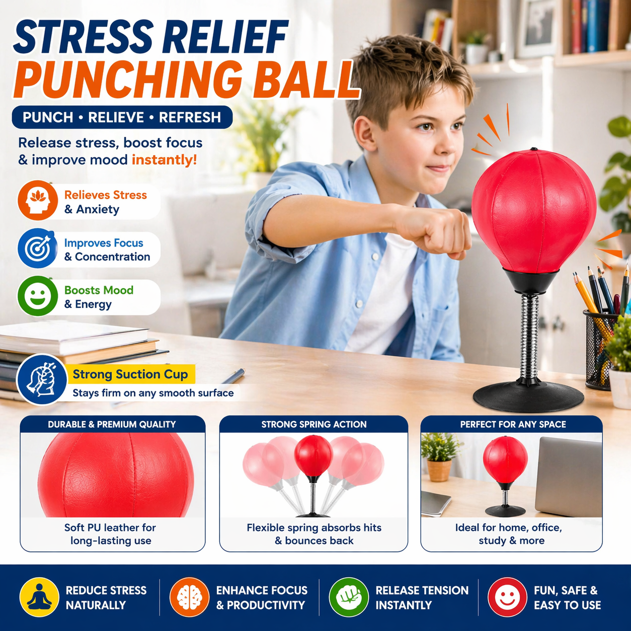 Desktop Punching Ball Stress Relief Boxing Toy - 953