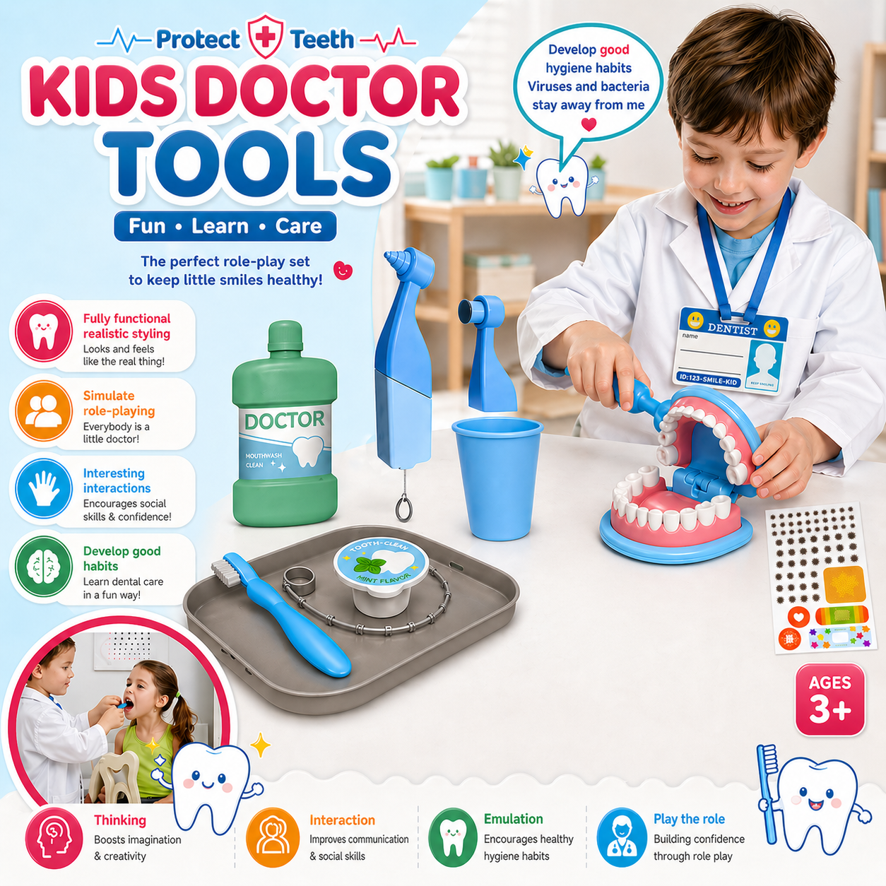 Kids Dentist Doctor Pretend Play Set - 835