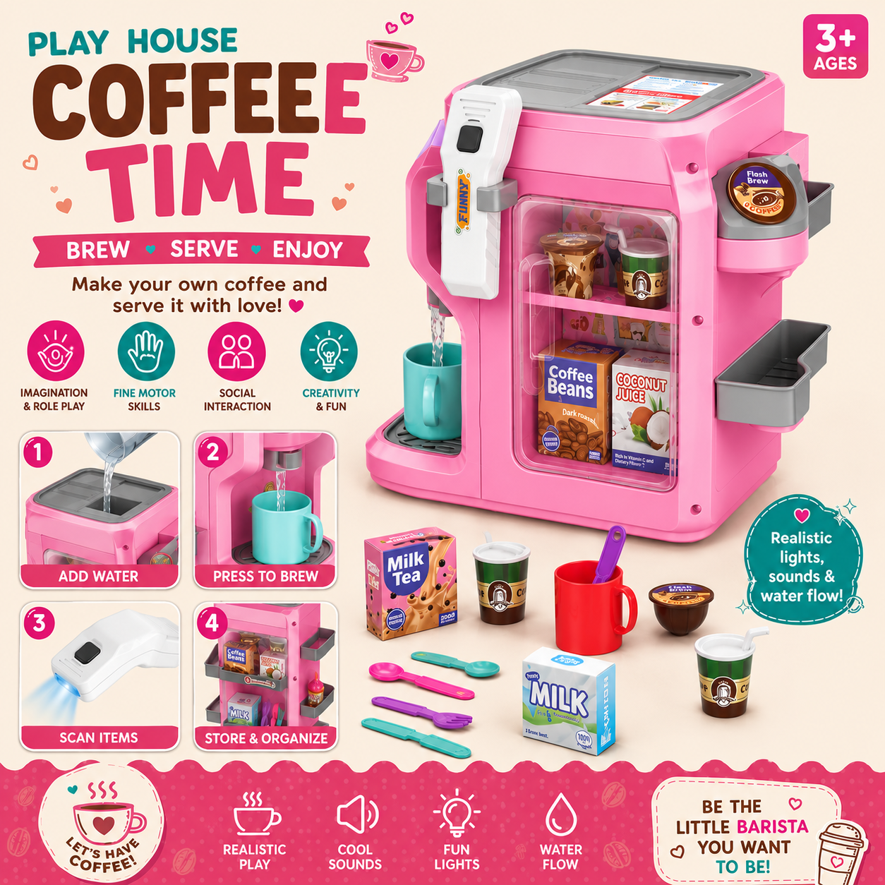 DIY Play House Coffee Shop Pretend Play Kit - 583