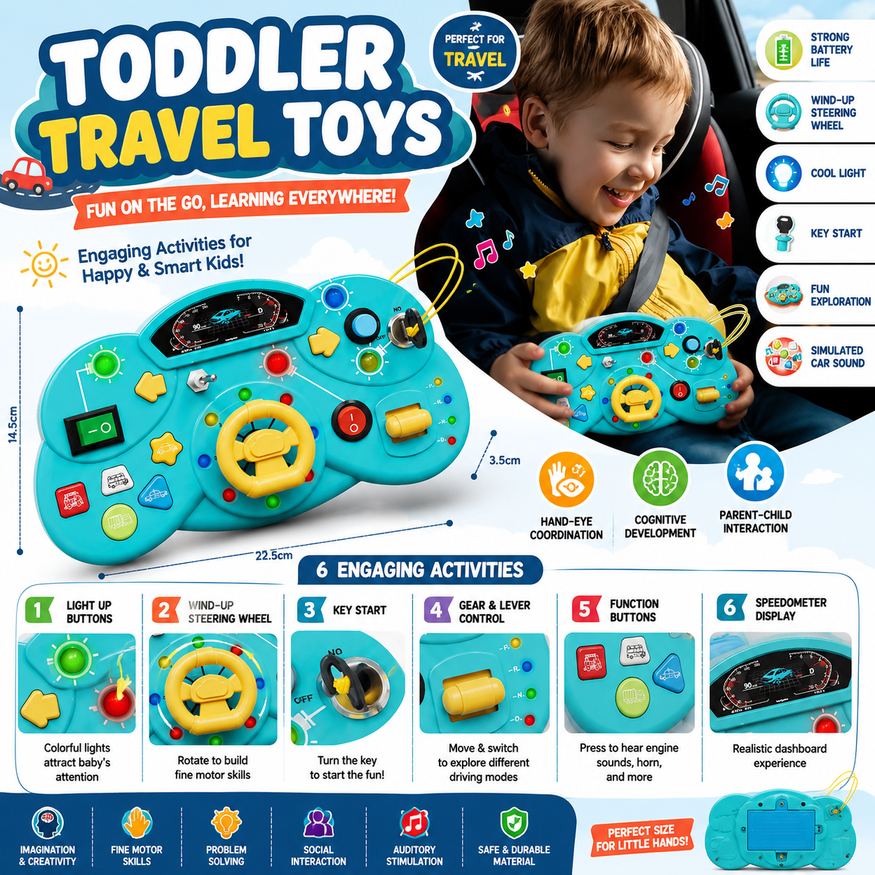 Busy Switch Light Car Console Board Random Color - B50