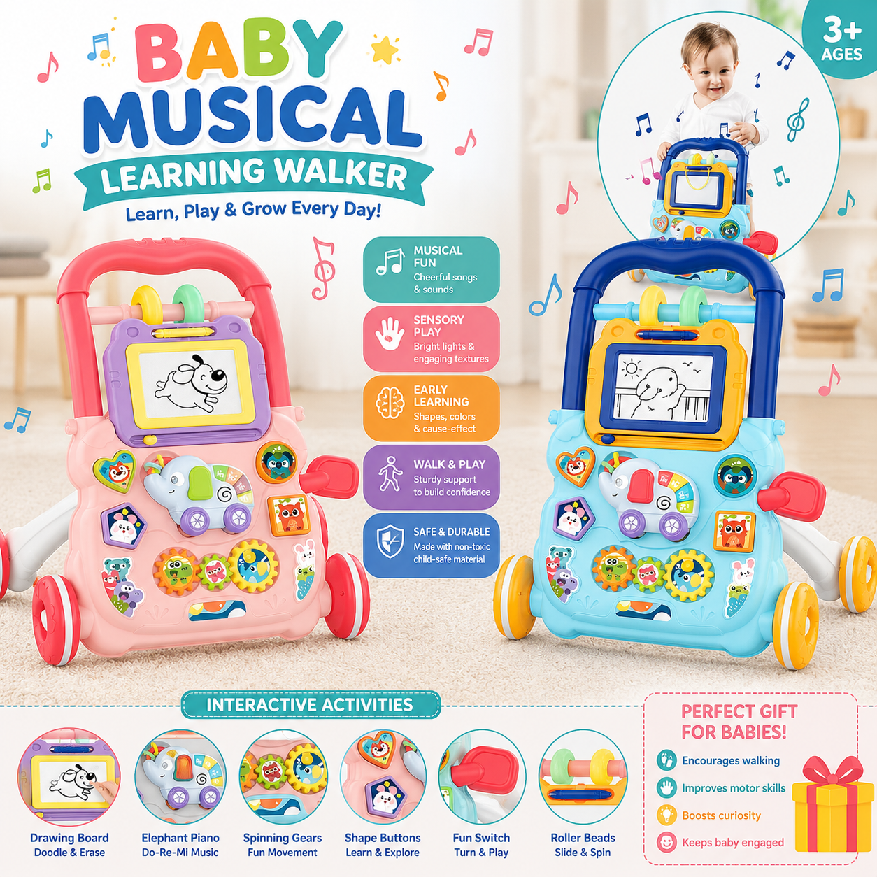 Baby Musical Activity Learning Walker - 811