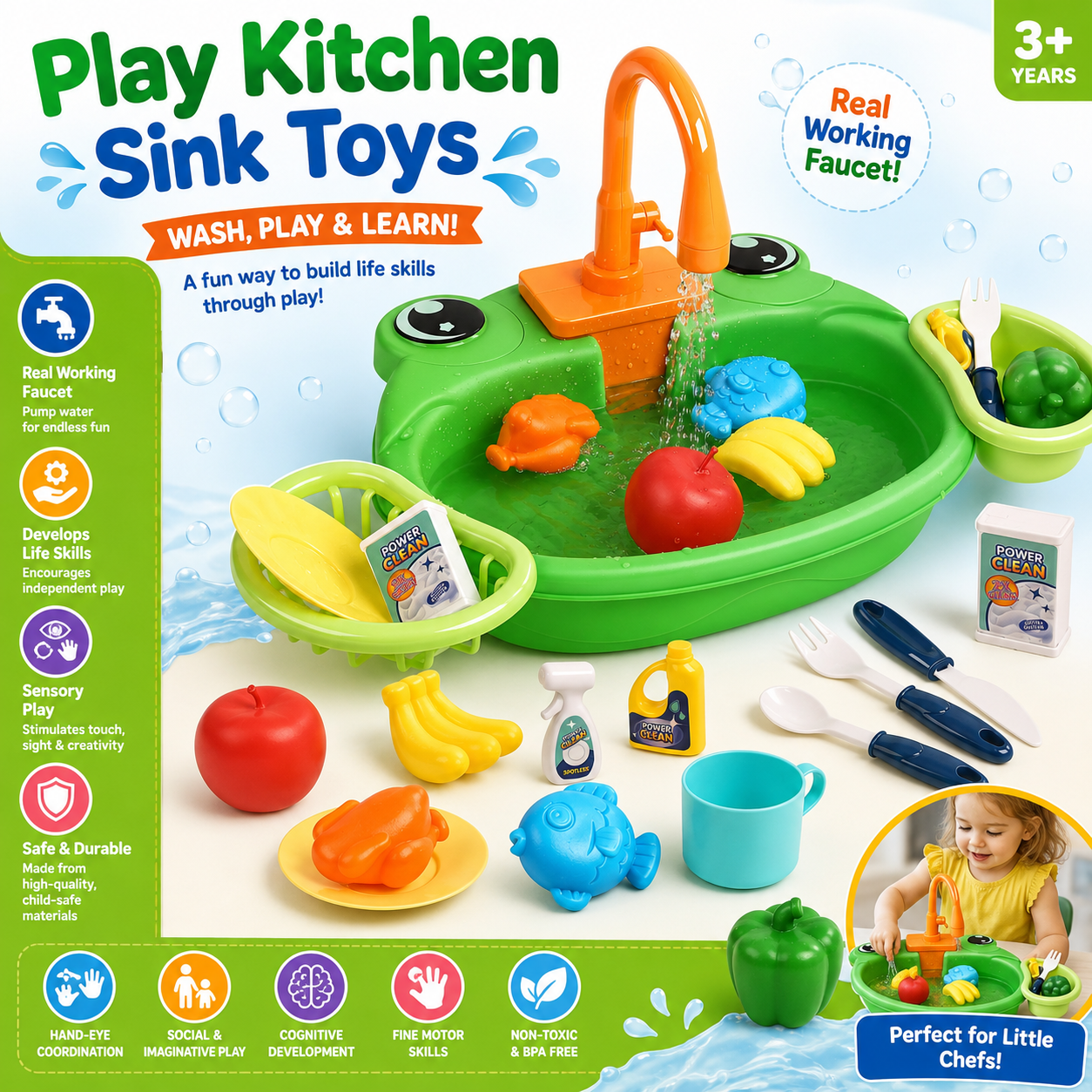 Kitchen Animal Sink Pretend Play Kit  - 29B
