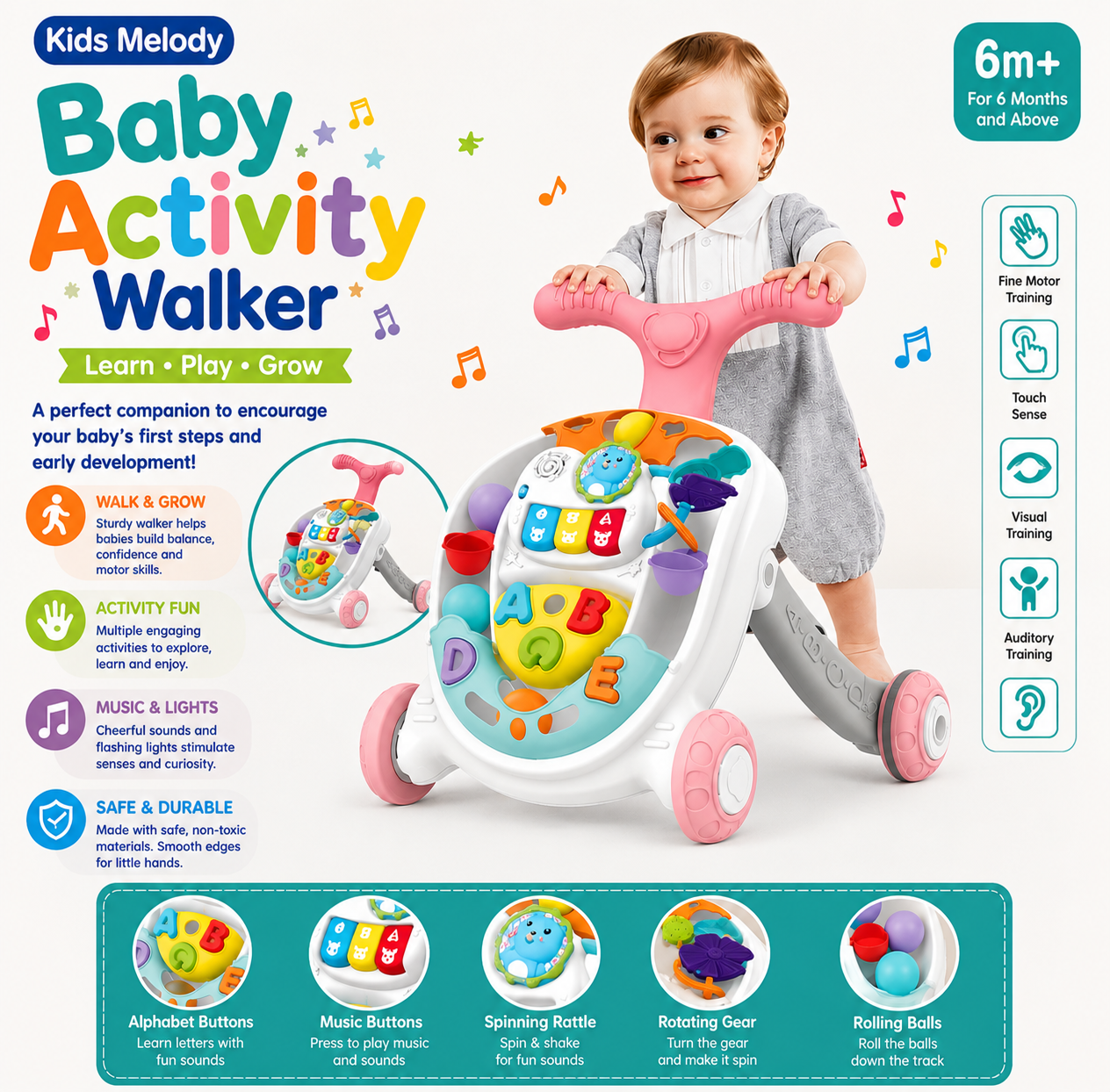 Rolling Ball Baby Walker and Activity Center 656