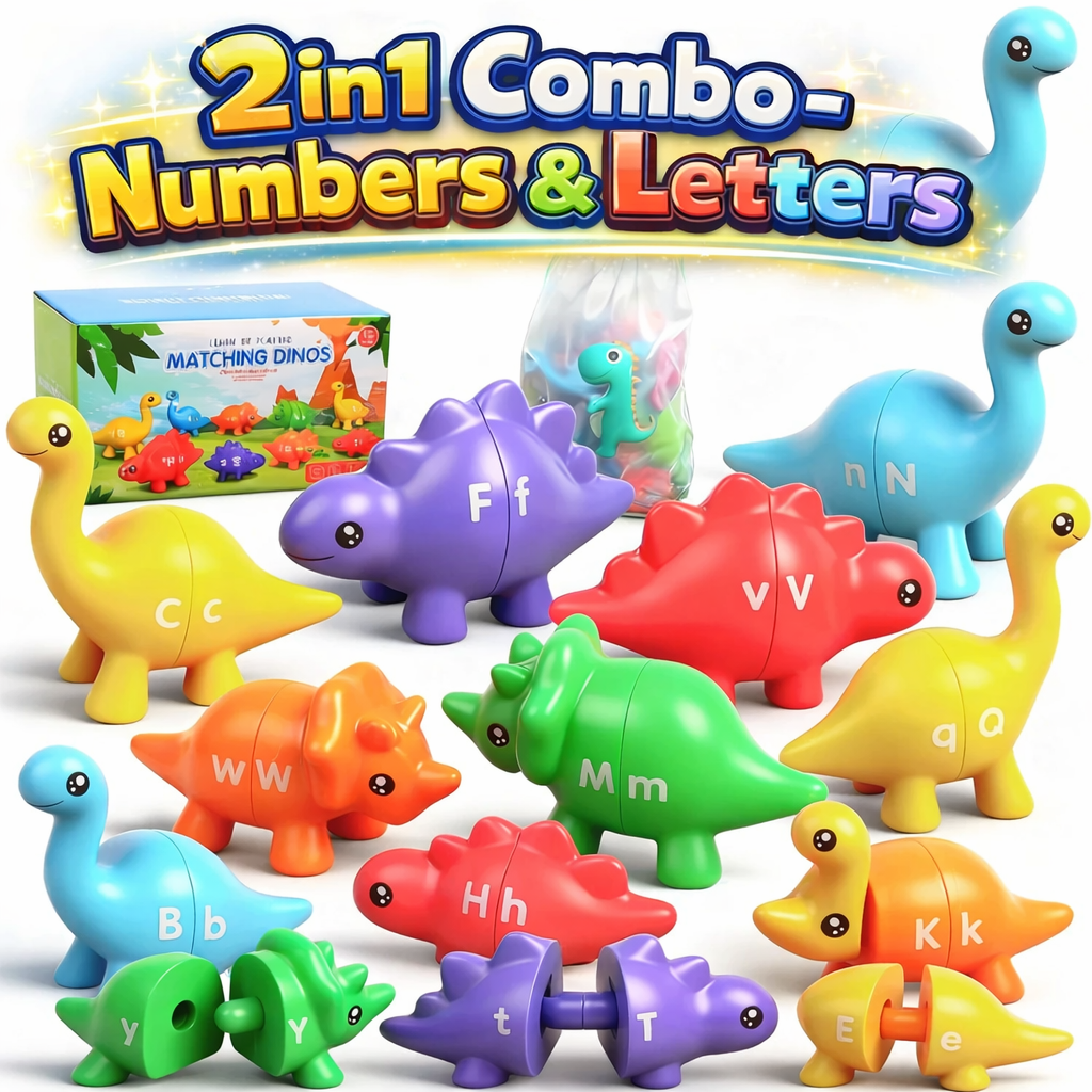 Dinosaur Color Letter and Counting Learning Matching Toy - Q82
