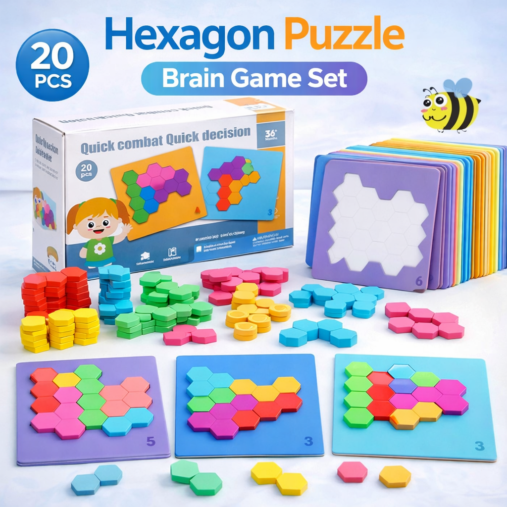 Hexagon Puzzle Brain Game Set - 675