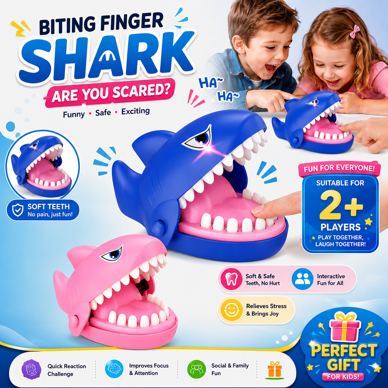 Shark Bite Finger Family Game for Kids and Adults - 040