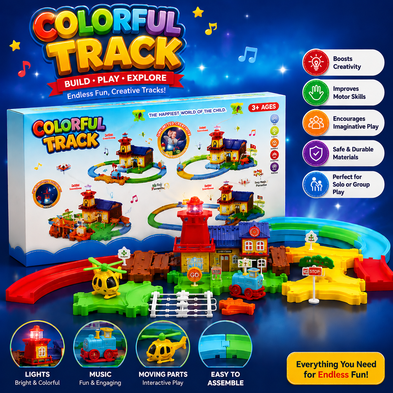 Colorful Light Projection and Sound House Track 26 piece - 132