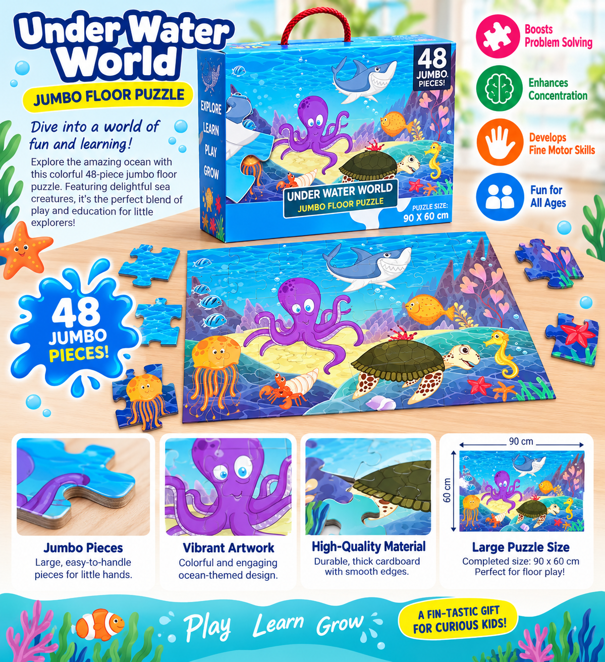 Under Water world Jumbo Floor Jigsaw  Puzzles - 48 pieces