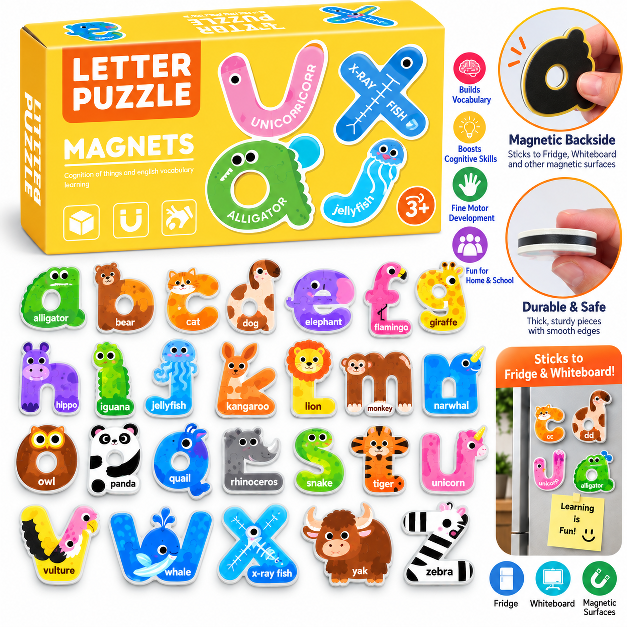 Magnetic Jigsaw Puzzle for Kids - 2 Piece Puzzle