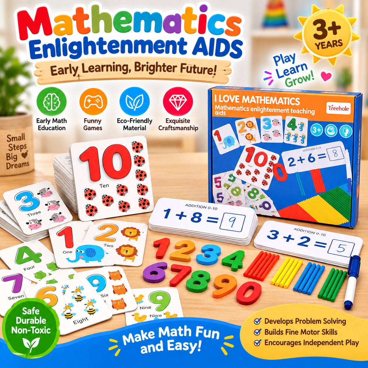Early Mathematics Learning Educational Wooden Kit