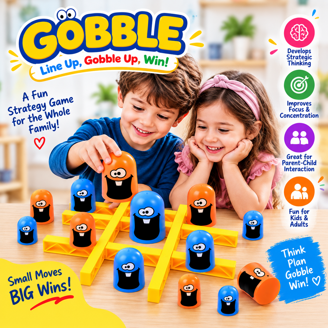 Gobble Family Tic Tac Toe Battle Fun Game - 726