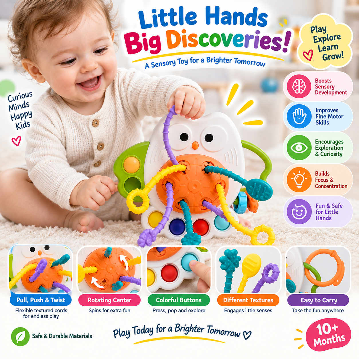 Owl Fine Motor Skills and Sensory Activity Toy - 830