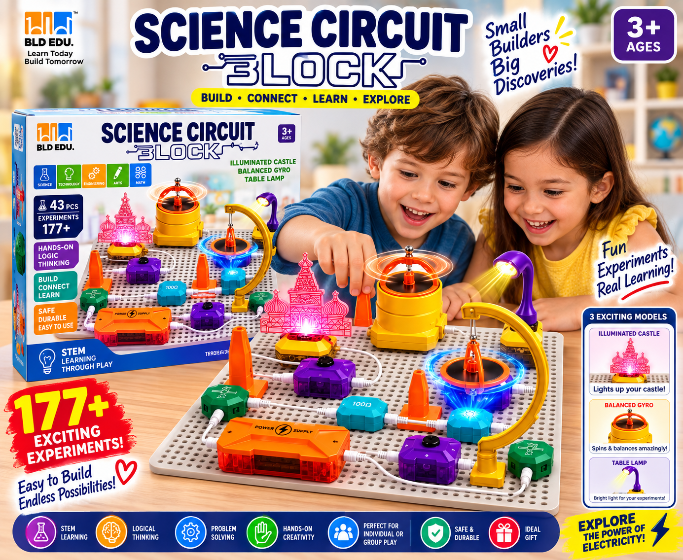 Science Circuit Block Electronic Educational Experiment Kit 150 plus Experiments - 002