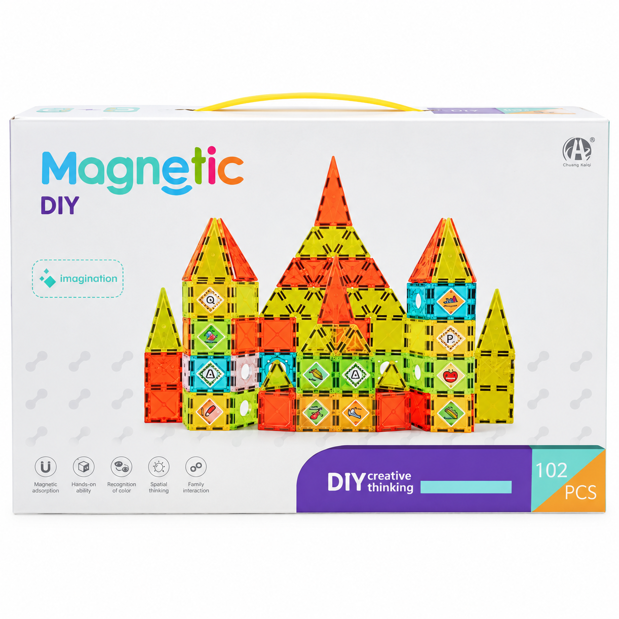 DIY Magnetic Tiles Construction Blocks Set 102 piece - 046
