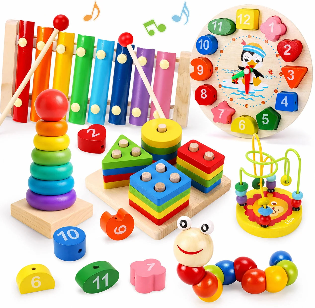 7in1 Wooden Montessori Learning Bundle Toy Set