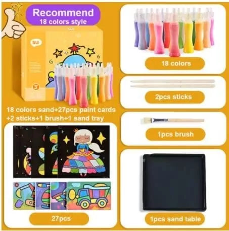 Colorful Sand Art Pattern Cards - 18 Sand Jars - Default Title - Odeez | Educational Toys Pakistan 