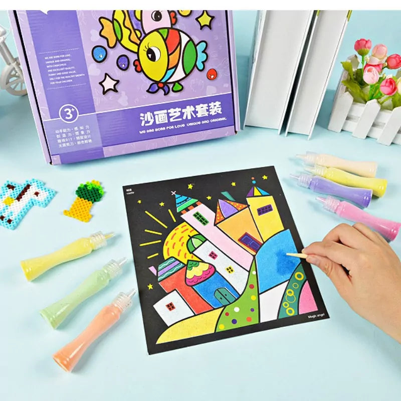 Colorful Sand Art Pattern Cards - 18 Sand Jars - Default Title - Odeez | Educational Toys Pakistan 