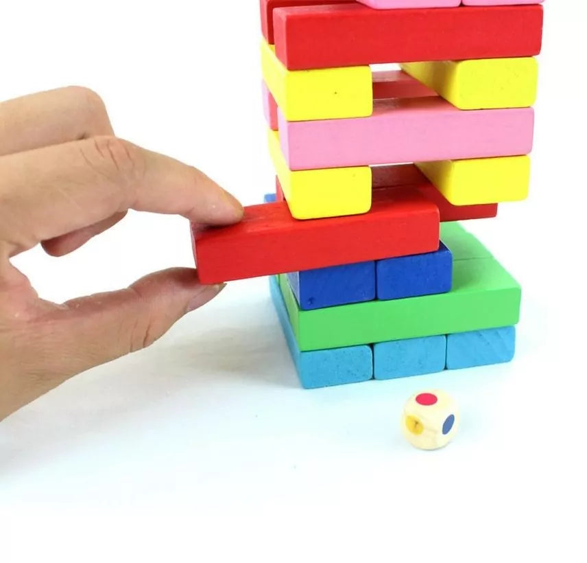 Colorful Wooden Jenga Family Challenge - 54 pieces - Default Title - Odeez | Educational Toys Pakistan 