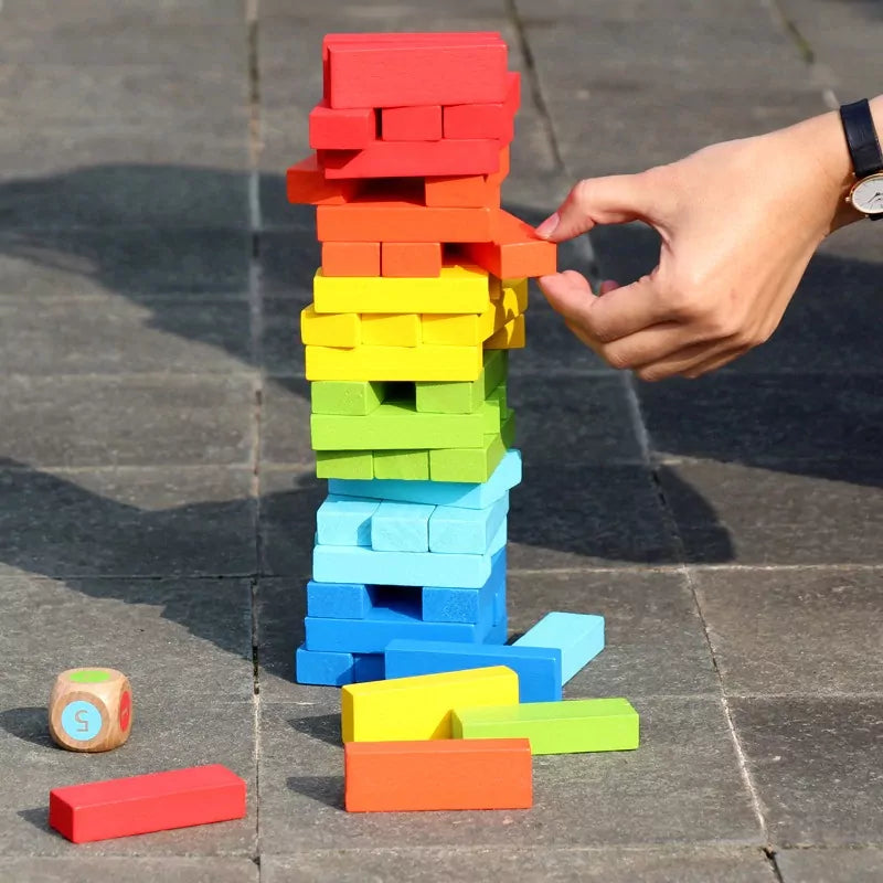 Colorful Wooden Jenga Family Challenge - 54 pieces - Default Title - Odeez | Educational Toys Pakistan 