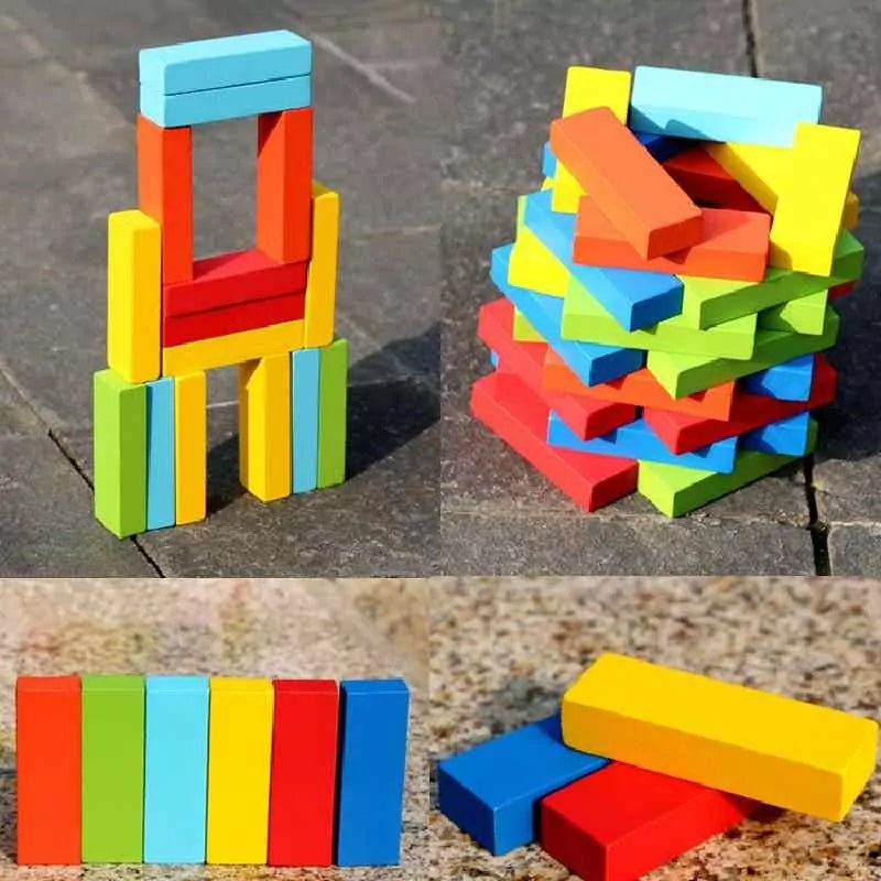Colorful Wooden Jenga Family Challenge - 54 pieces - Default Title - Odeez | Educational Toys Pakistan 