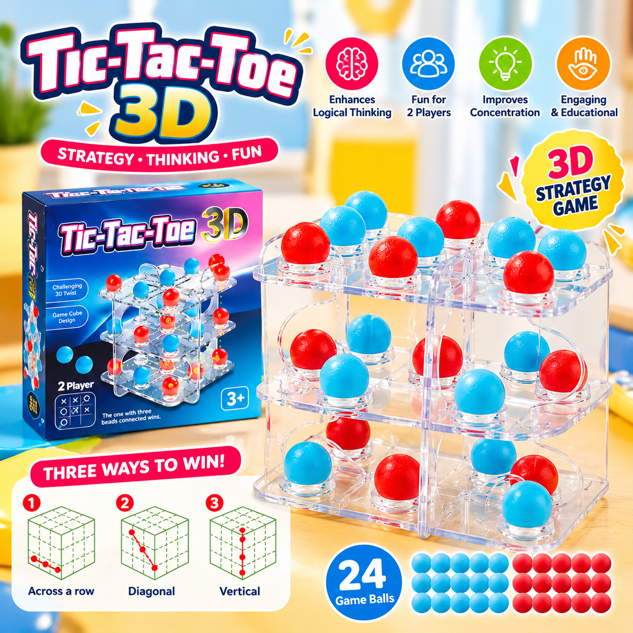 3D Tic-Tac-Toe Mind Twisting Game - 111