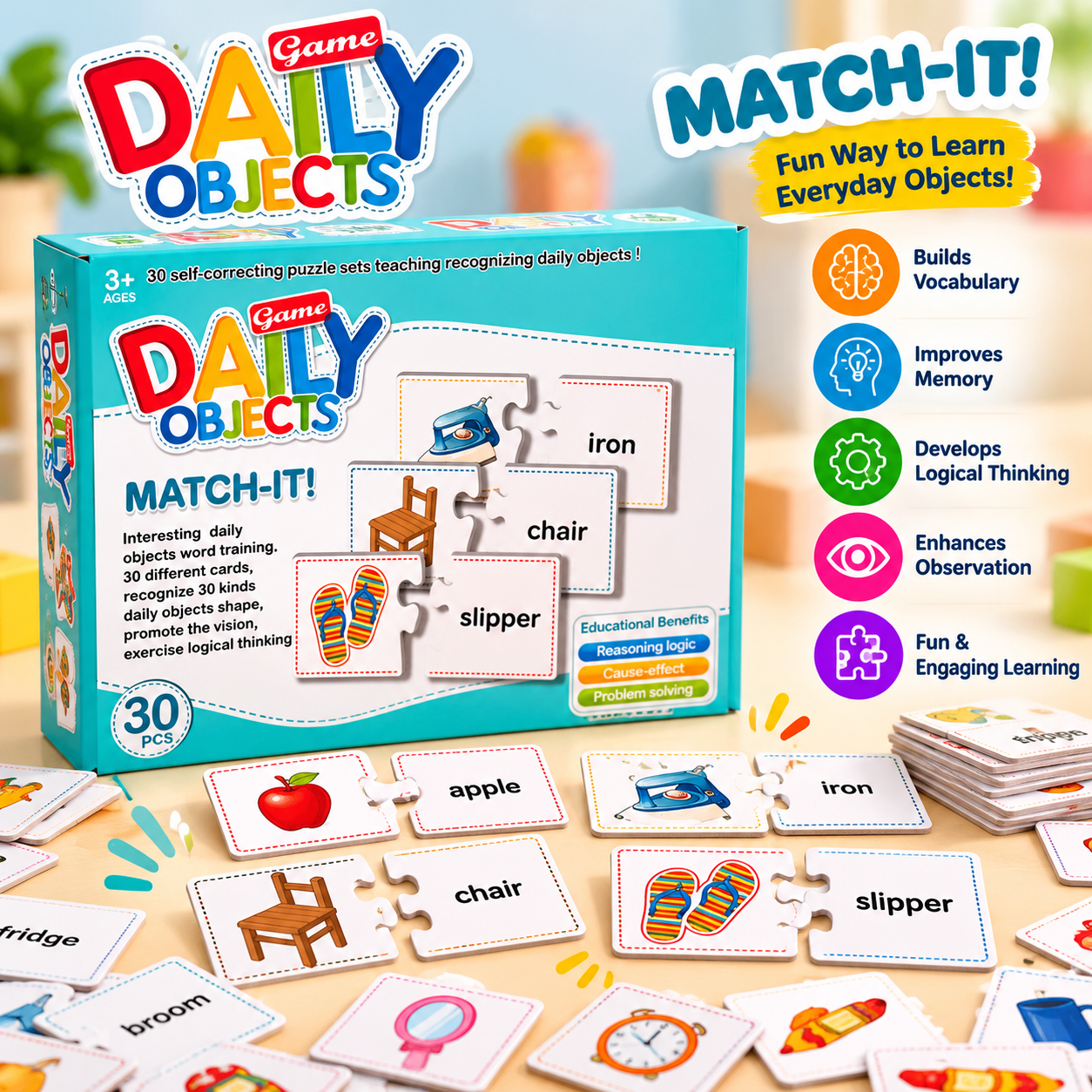 Match it Daily Objects Puzzle - 30 pieces