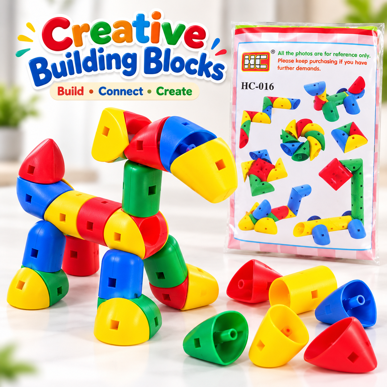 Creative Building Blocks Toy Set for Kids Colorful 3D Construction and Imagination Game 013