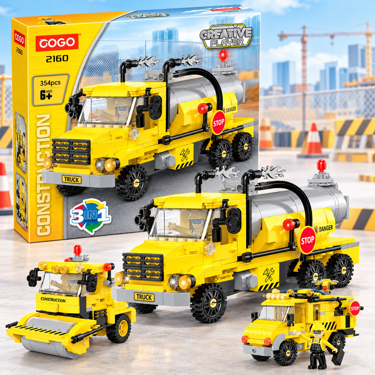 3in1 Creative Player Series Engineering Vehicle Building Blocks COGO - 354PCS