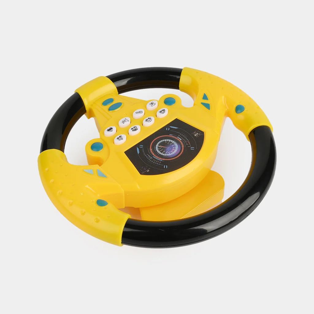 Kids Steering Wheel Toy with Lights and Sounds 360° Rotating Simulated Driving Random Color