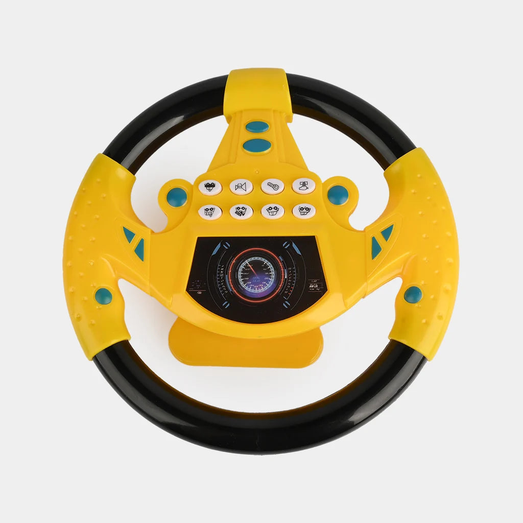 Kids Steering Wheel Toy with Lights and Sounds 360° Rotating Simulated Driving Random Color