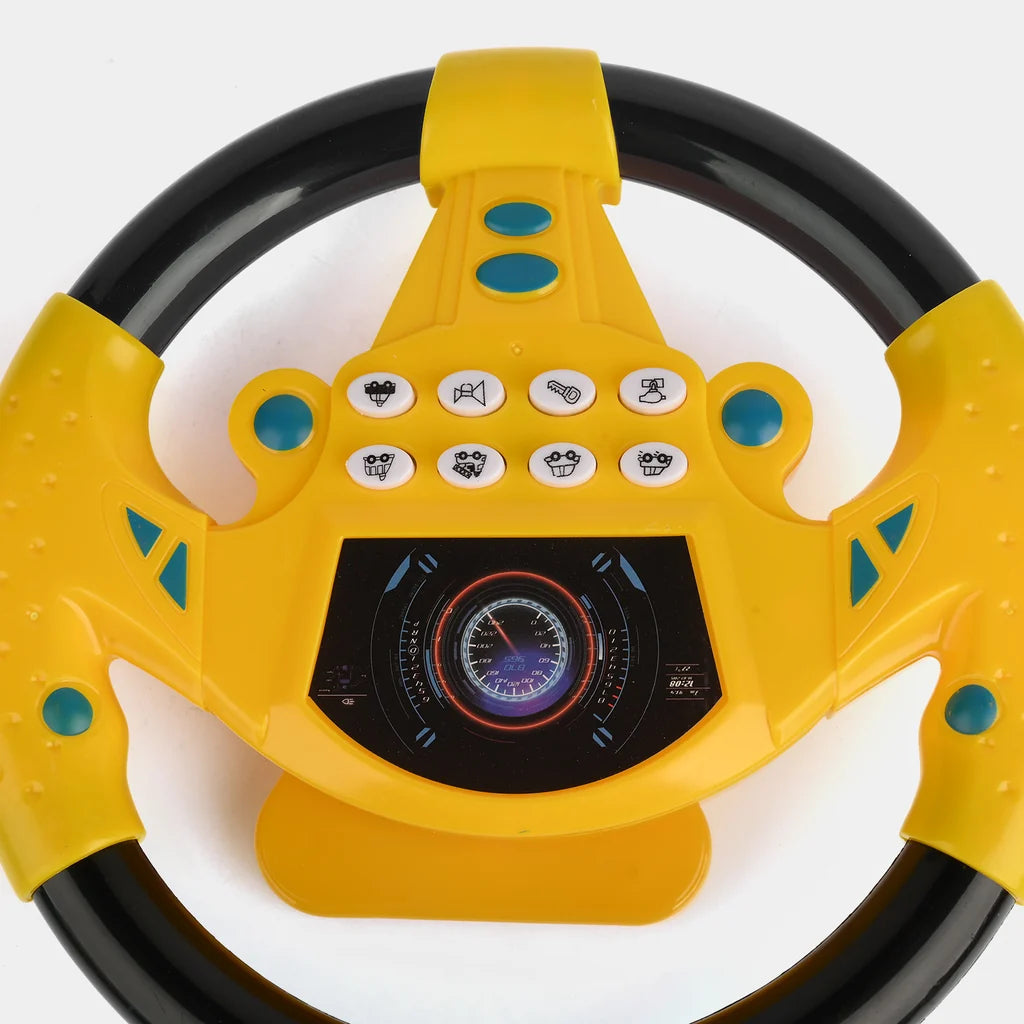 Kids Steering Wheel Toy with Lights and Sounds 360° Rotating Simulated Driving Random Color