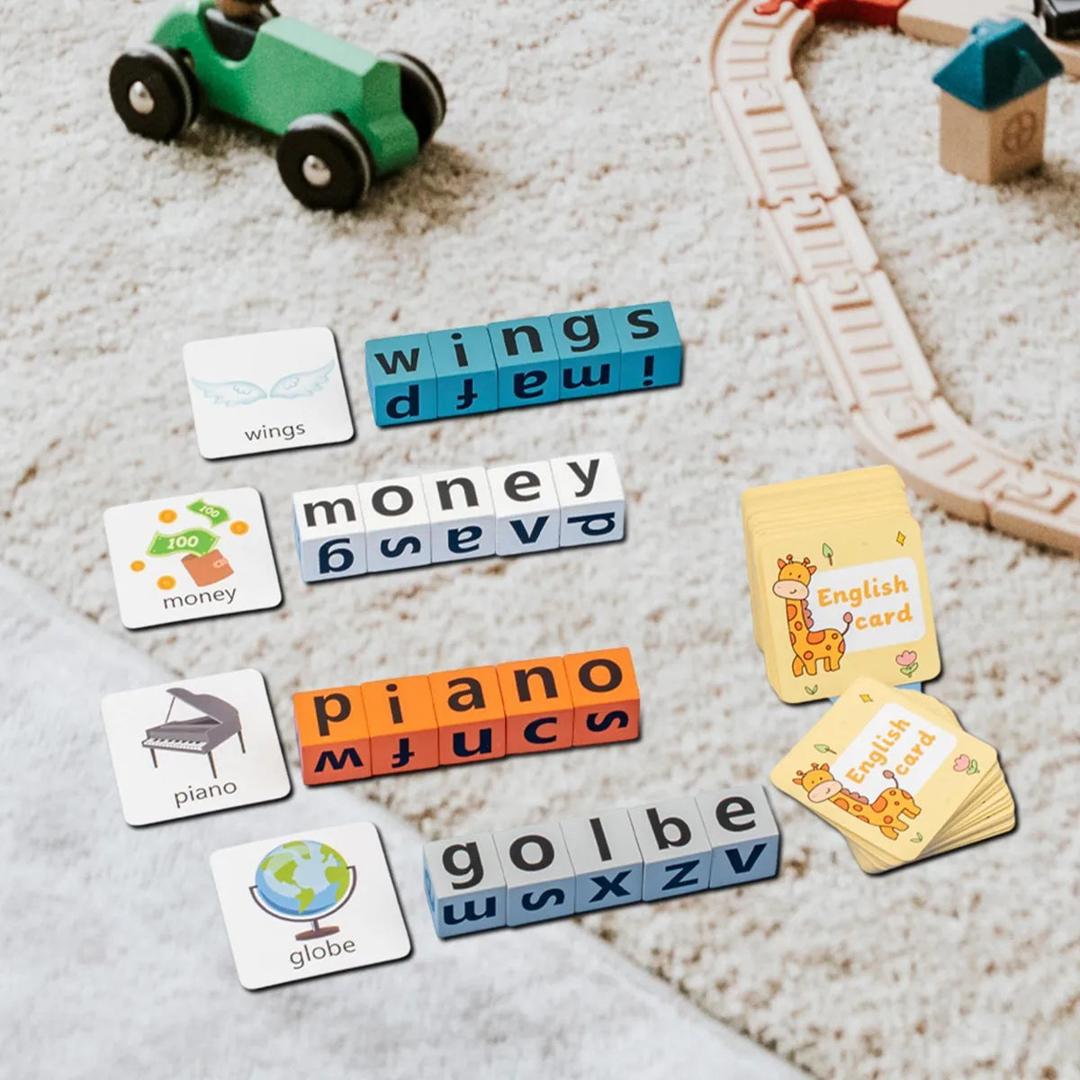 Wooden Spelling Blocks Game with Buzzer 2 to 4 Players - 584