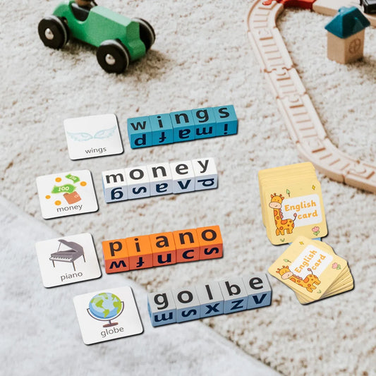 Wooden Spelling Blocks Game - 2 to 4 Players