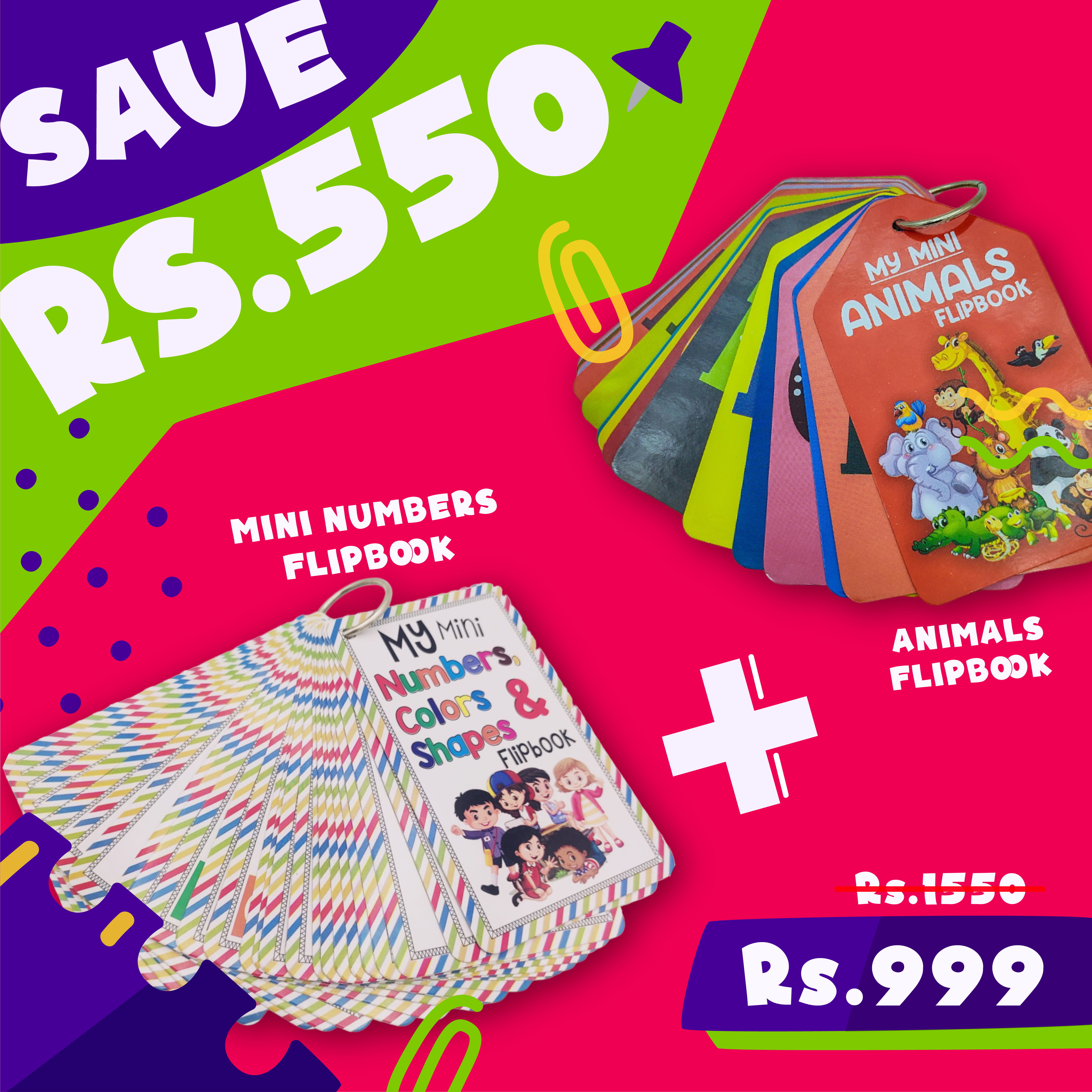 Combo Deal - Number Flipbook & Animal Flipbook - Default Title - Odeez | Educational Toys Pakistan 